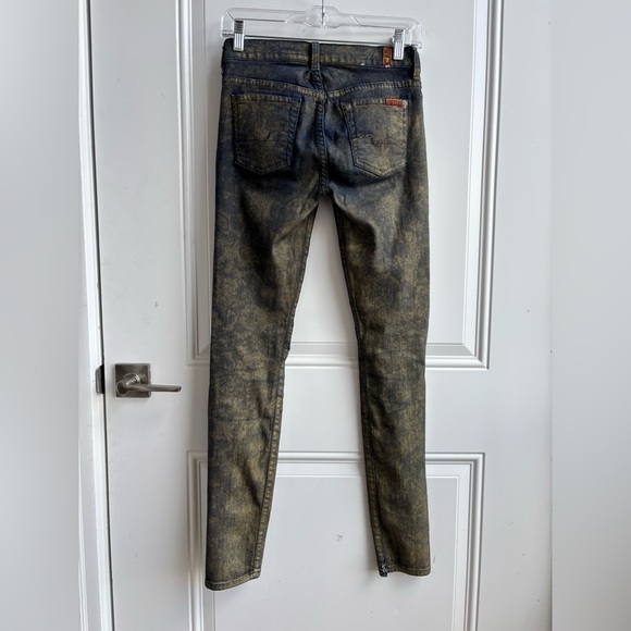 7 For All Mankind Tan Skinny Jeans | Size 26 | Gold washed - Picture 6 of 8